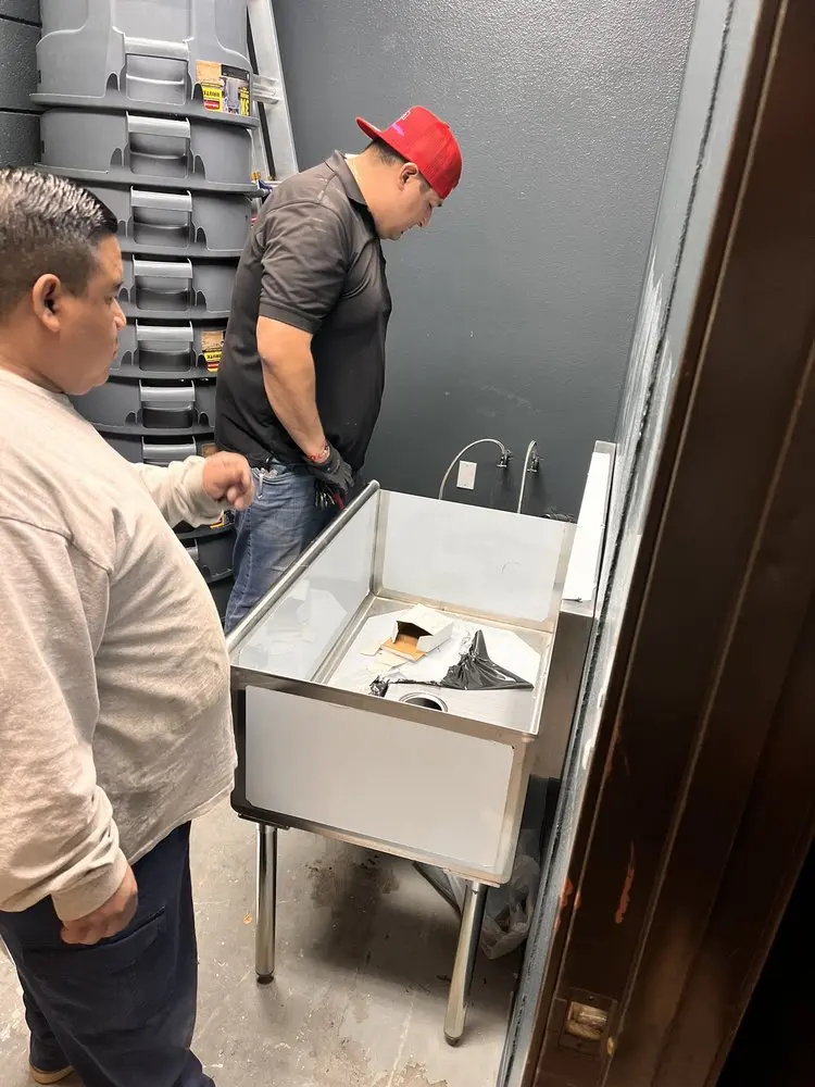 Commercial plumbing and sink installation in Pomona